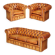Chesterfield suite three-piece leather set