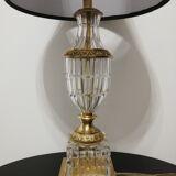 Lampe de chevet en verre ciselé et laiton doré