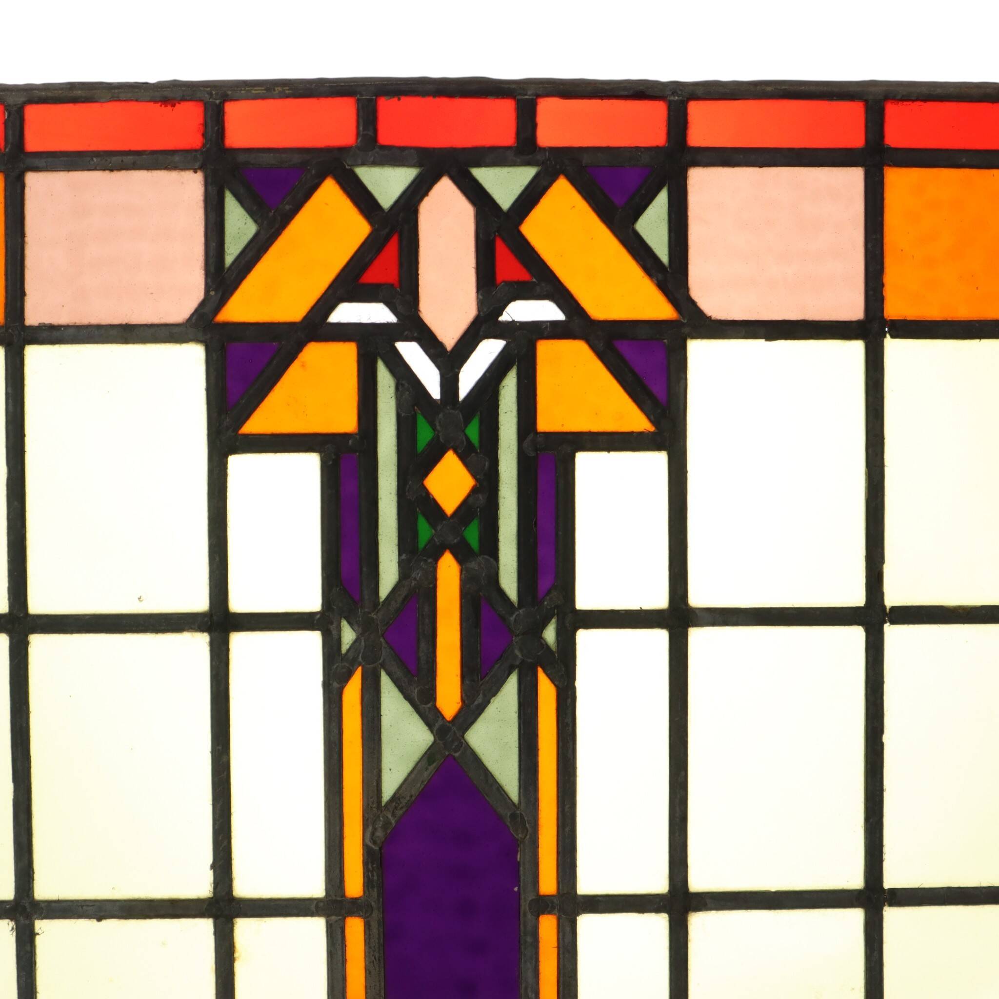 Colorful Amsterdam School Stained Glass Window – Art Deco