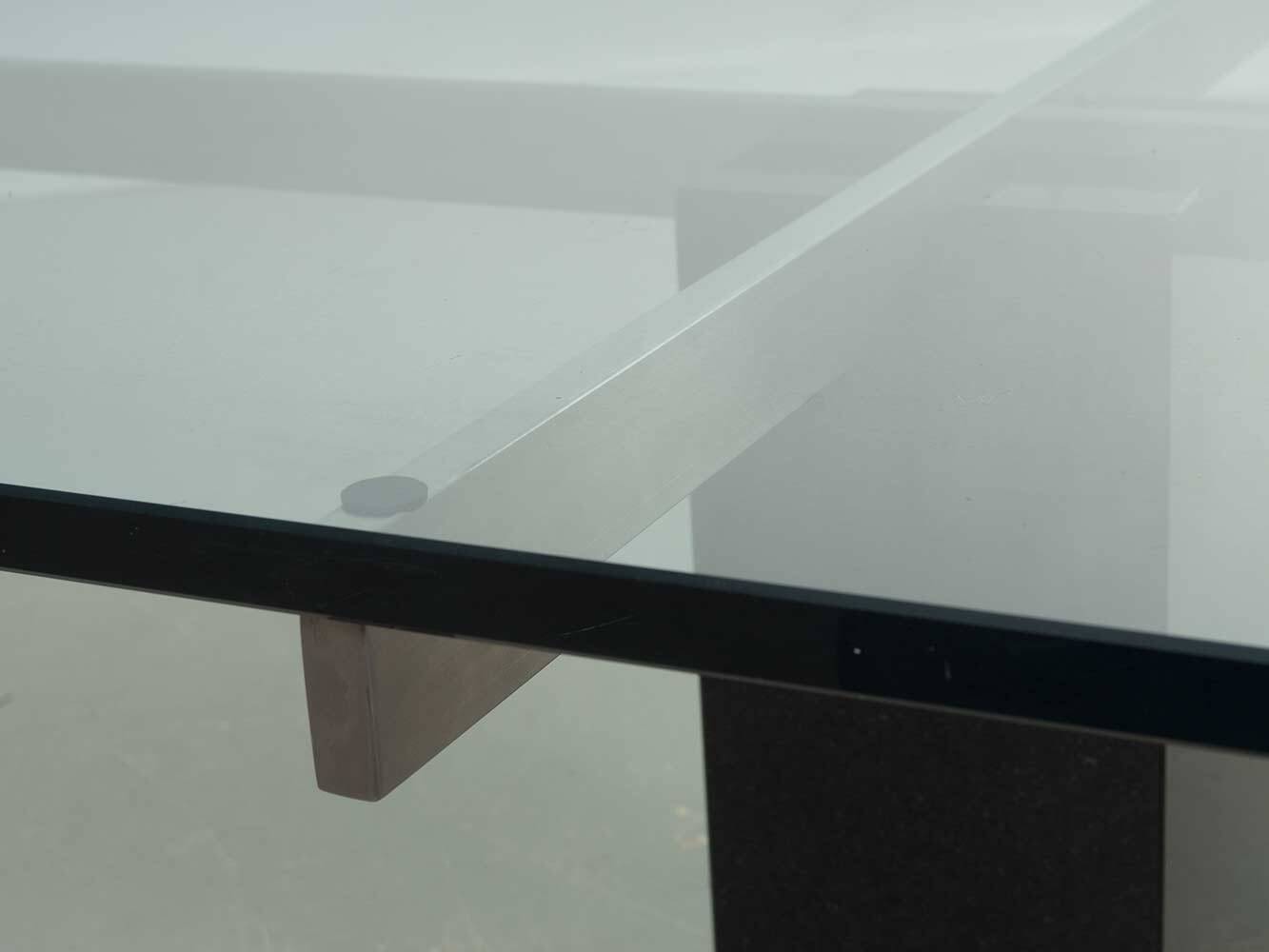 KW1 glass, metal and granite coffee table by Hank Kwint for Metaform 1980s