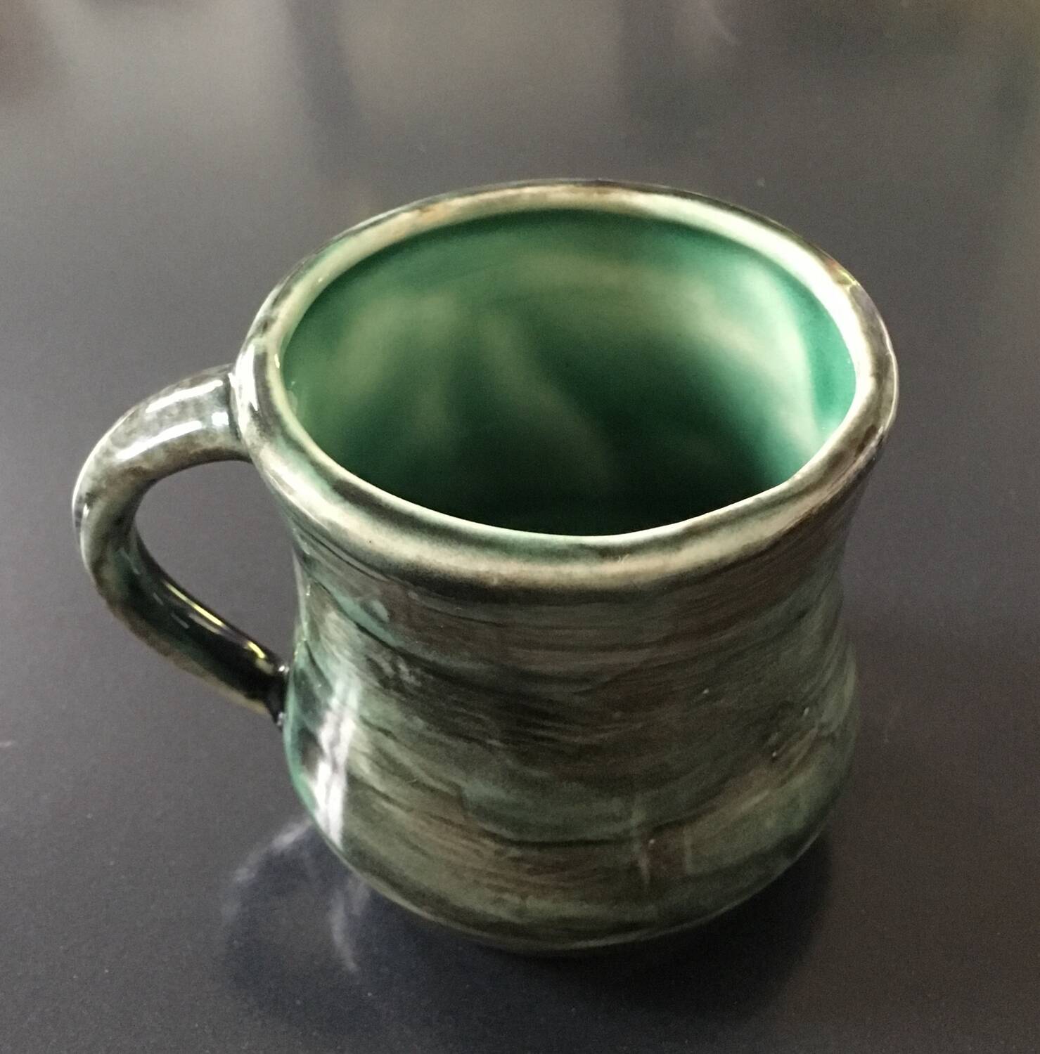 Green ceramic soup tureen
