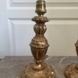 Antique Pair of Wooden Gilded Candle Holders 19th Century
