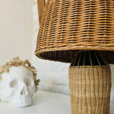 Wicker mushroom lamp