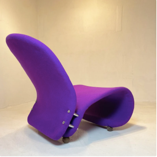 G-type 1-2-3 purple easy chair by Verner Panton for Fritz Hansen, Denmark 1970s.