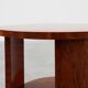 Round Art Deco coffee table in burl veneer, France ca. 1920