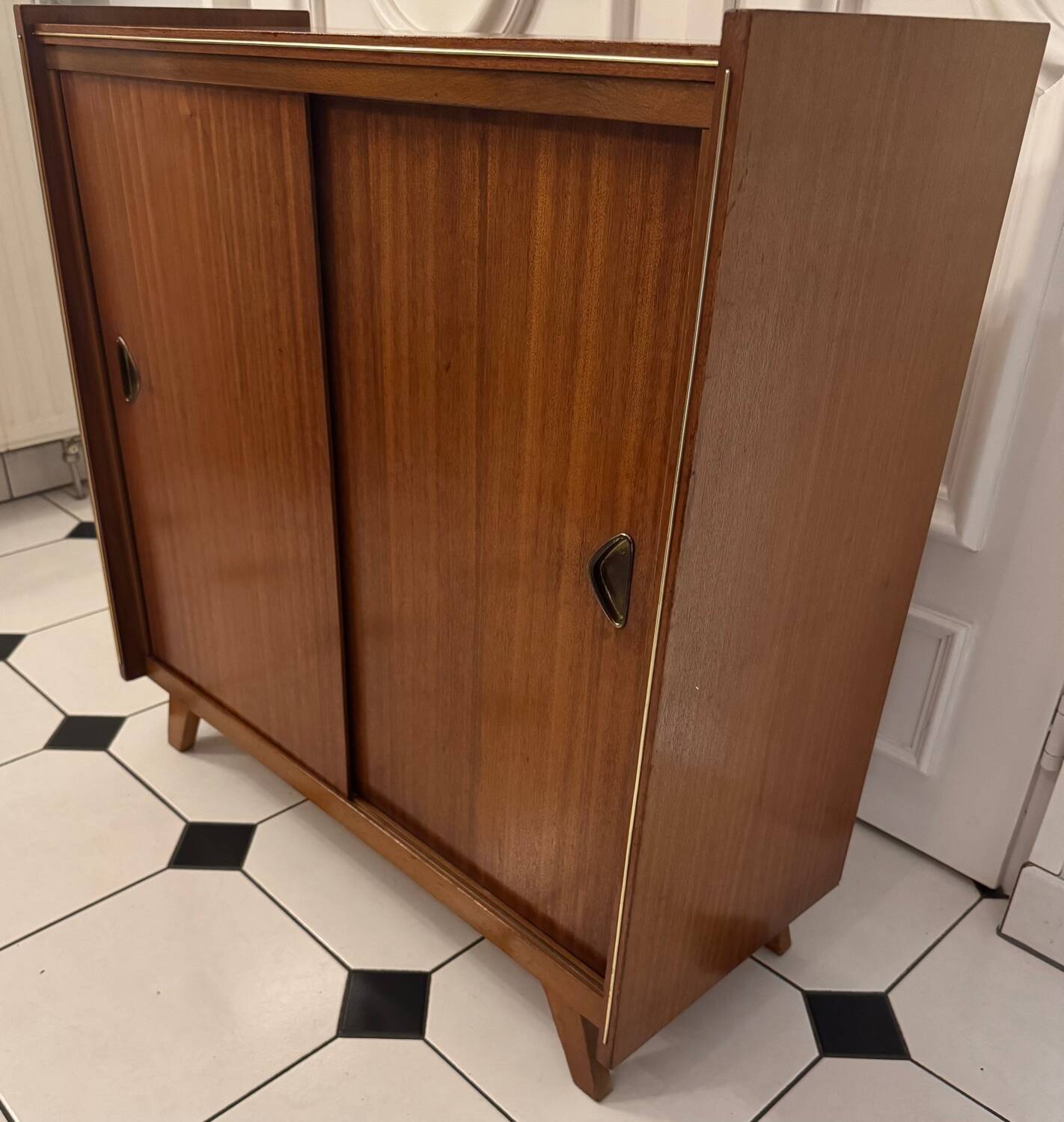 Vintage shoe cabinet with splayed legs