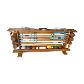 Old wooden croquet game
