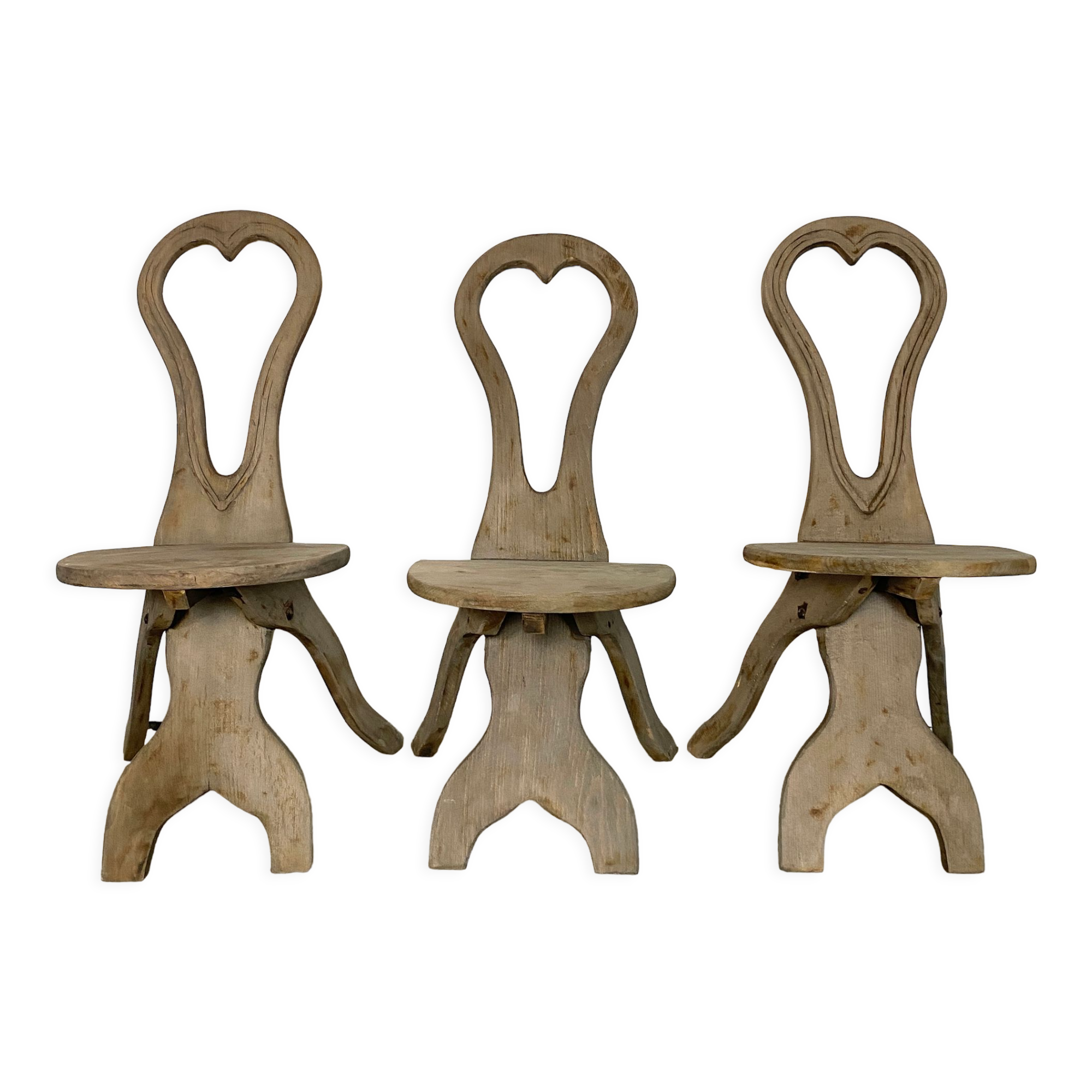 Set of 3 folk art chairs