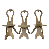 Set of 3 folk art chairs