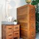 Old file cabinet, oak and brass, early 20th century