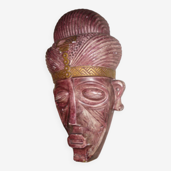 Purple and gold African mask