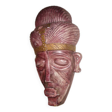 Purple and gold African mask