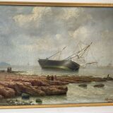 Signed stranded boat from 1886