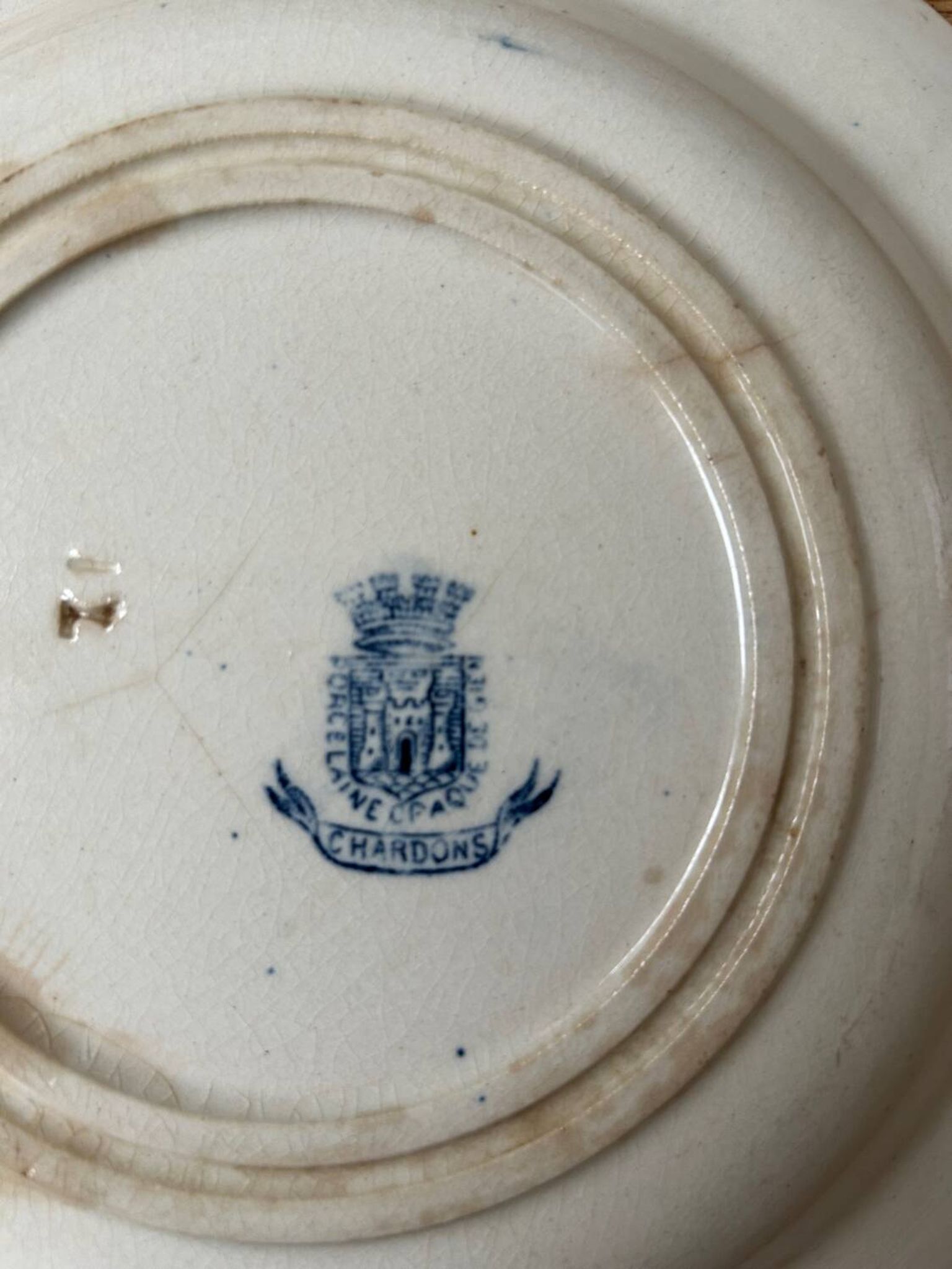 Set of 3 antique deep plates "Terre de Fer"