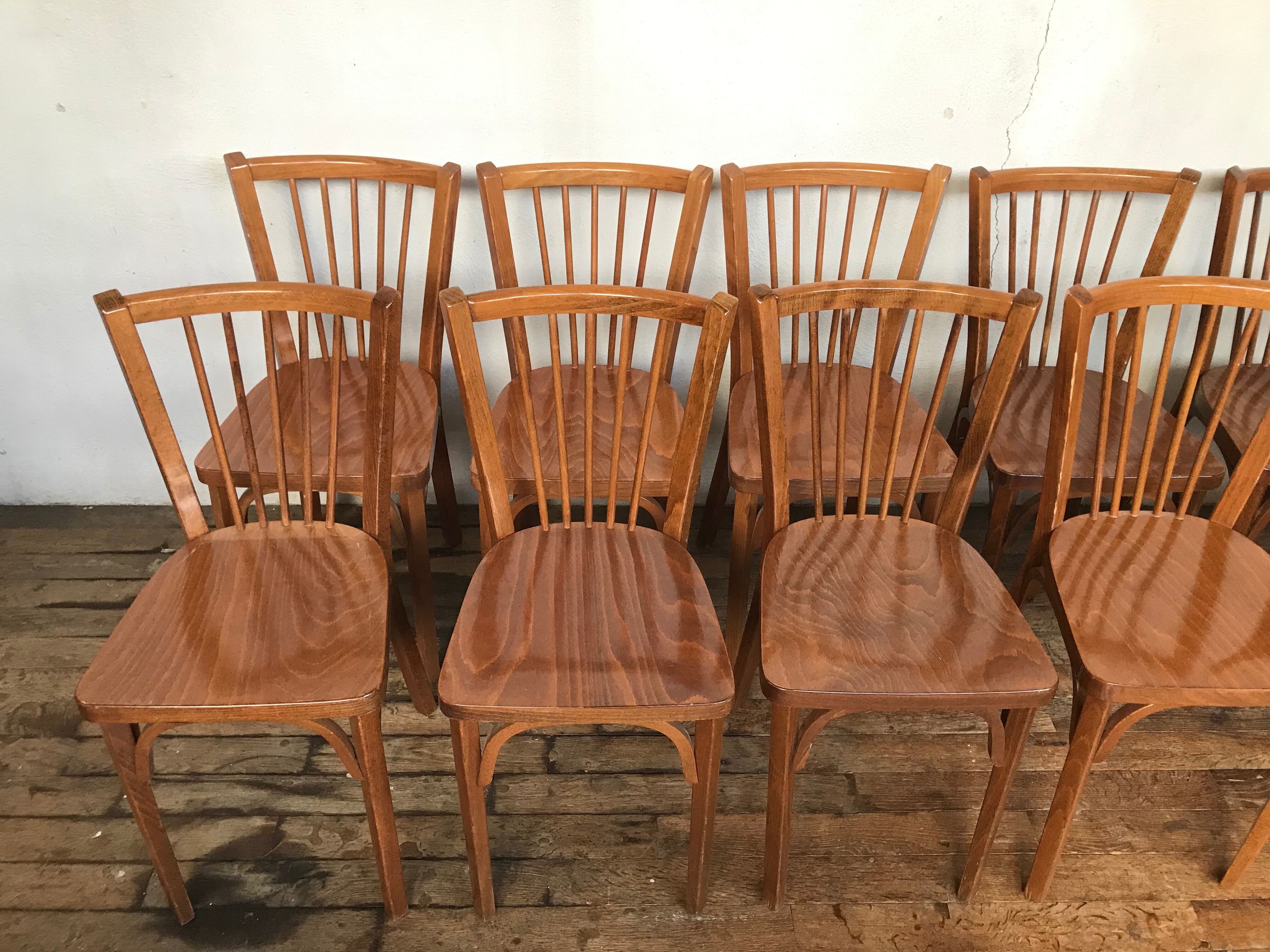 Rare series of 50 chairs Baumann fanett vintage design 1950 1960