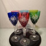 Saint louis chantilly 6 rhine wine glasses roemer colored crystal - 21.5 cm