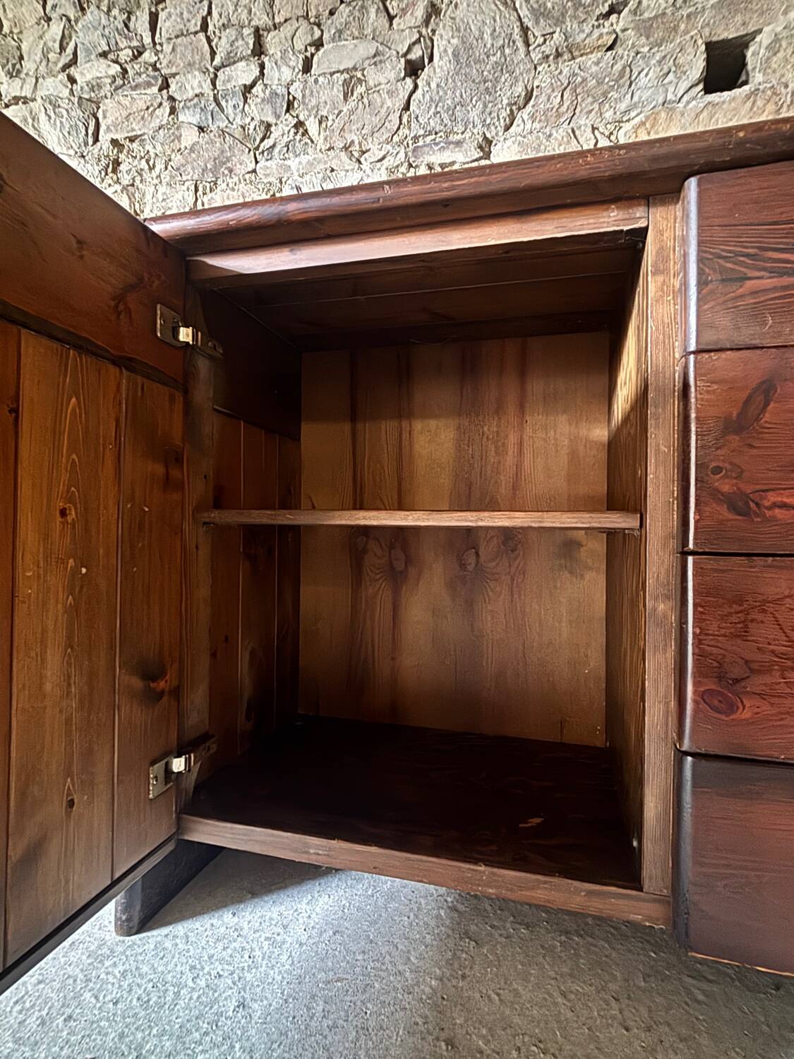 Solid pine sideboard by Silvio Coppola for Fratelli Montina, 1970