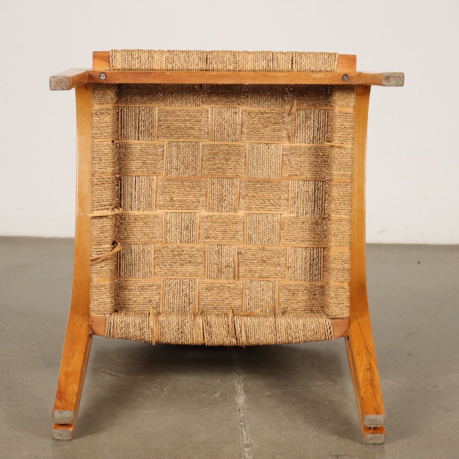 Pair of vintage beech armchairs, Italy, 1950s