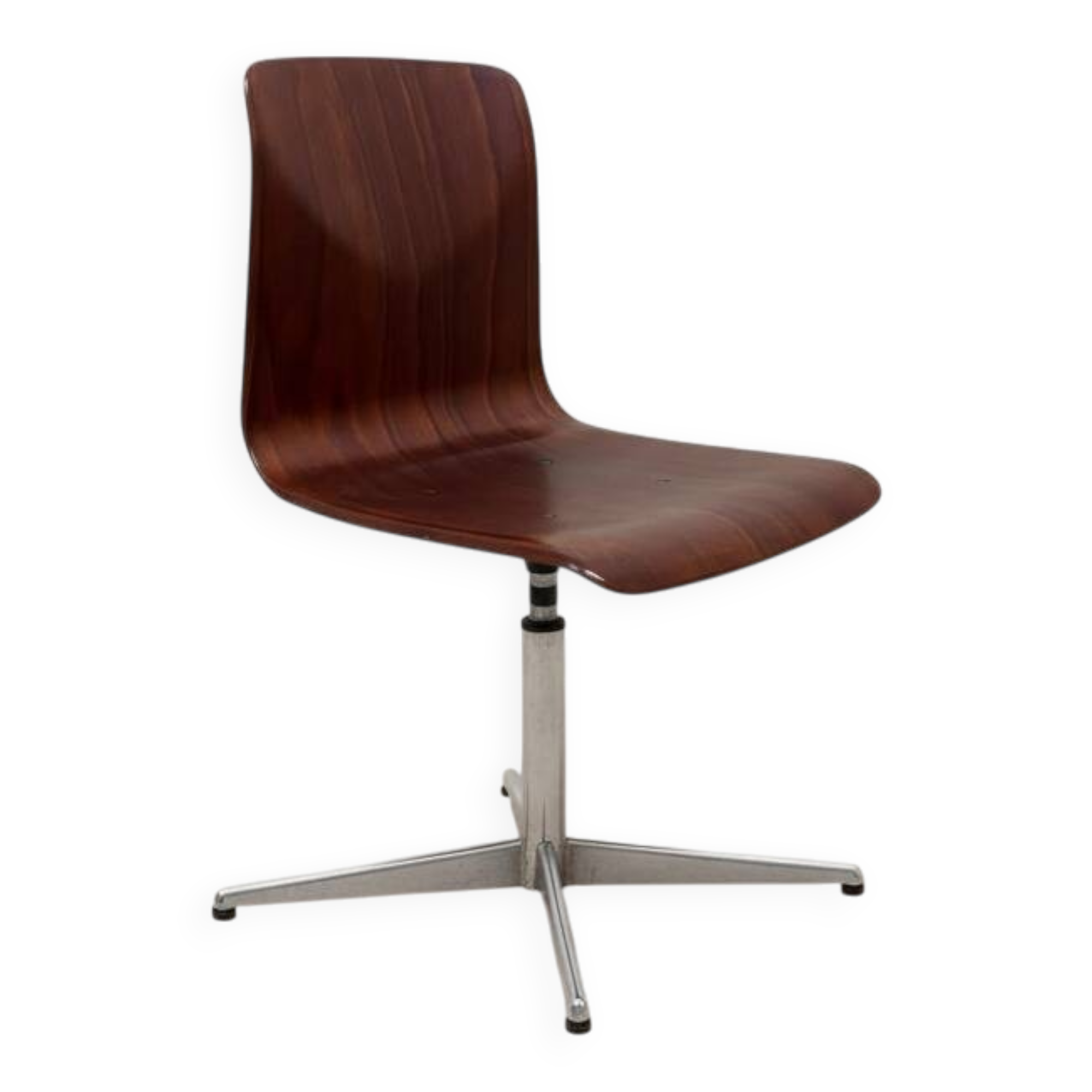 Vintage Galvanitas mahogany and chrome workshop chairs