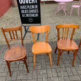 Set of 6 mismatched bistro chairs