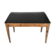 adult-sized desk with black flap & raw natural