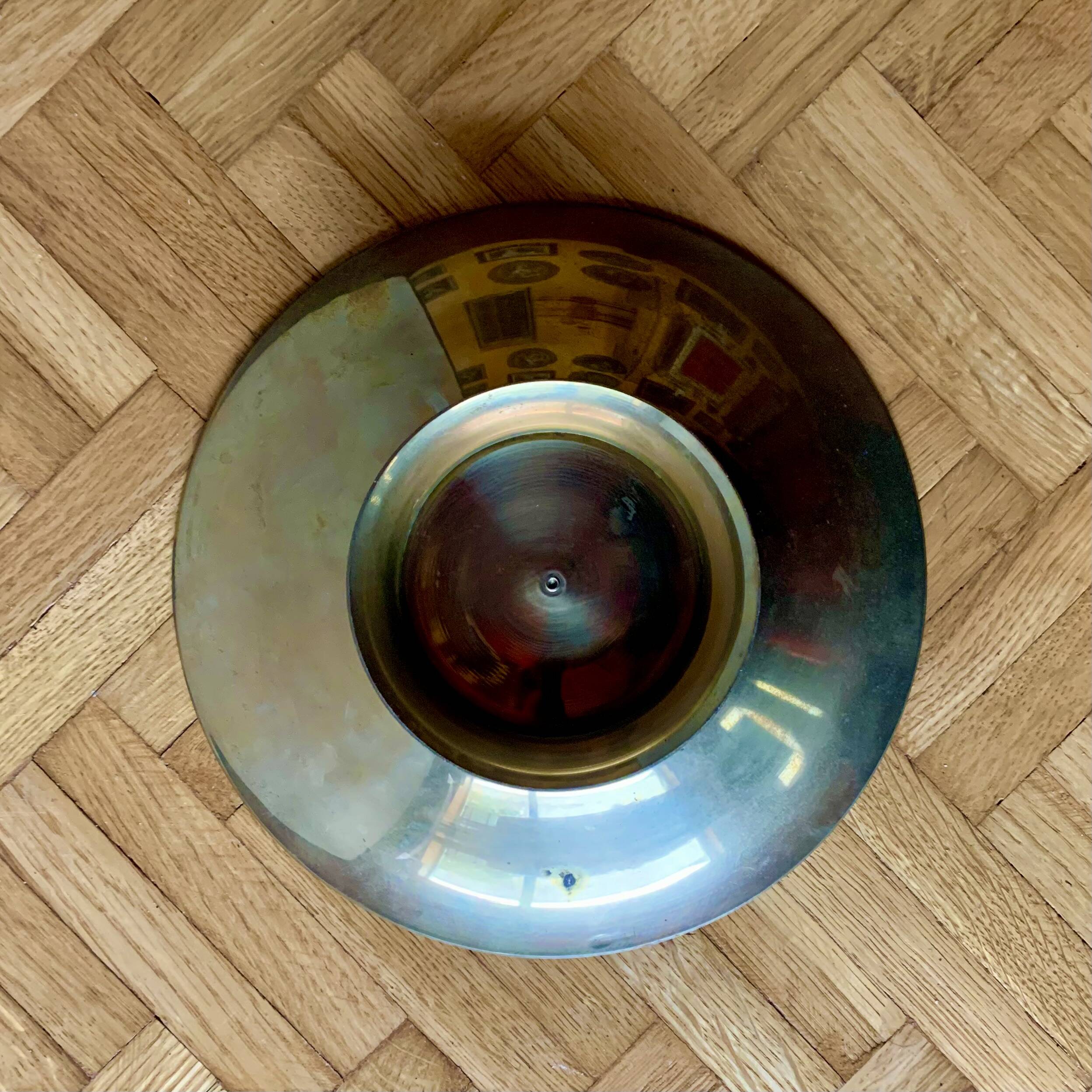 Cup on base in cloisonné brass