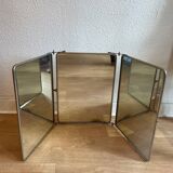 Large triptych barber mirror circa 1950, to stand or hang