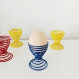 Set of 6 spring, spiral egg cups