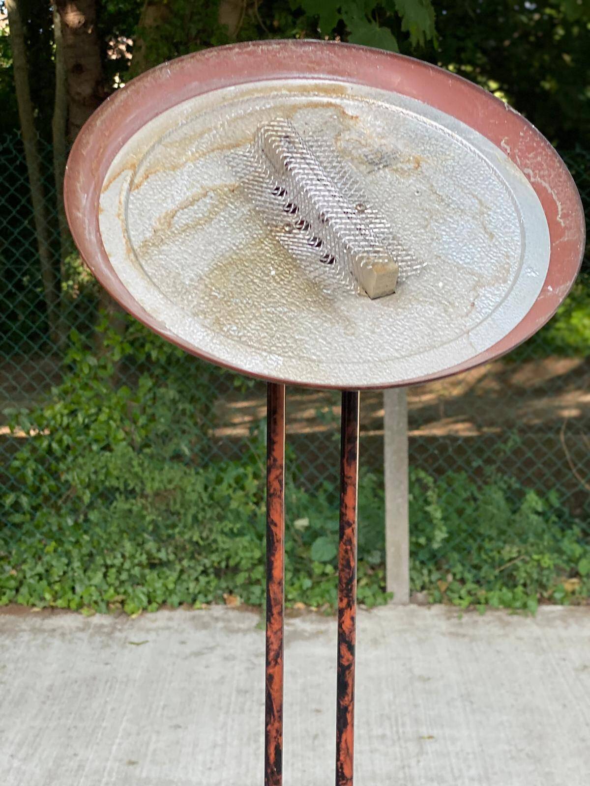 Vintage Italian floor lamp with burgundy marble effect and round dome