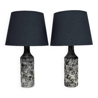Ceramic table lamp pair Birch by Bruno Karlsson for Ego, Sweden 1970s