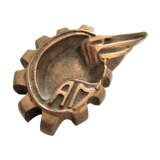 Bronze ashtray patinated 30s initials AM