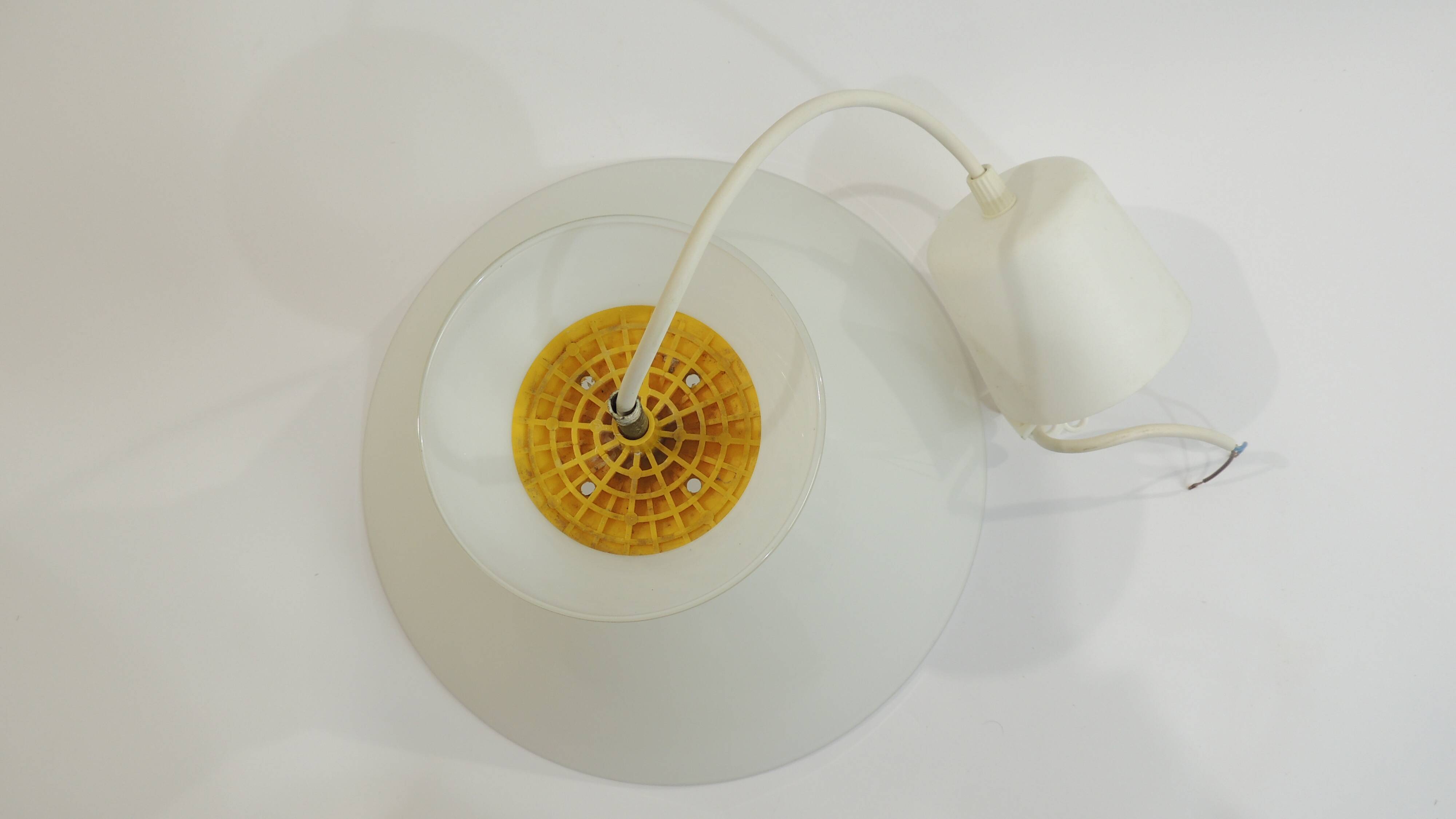 Suspension opaline blanche/vintage