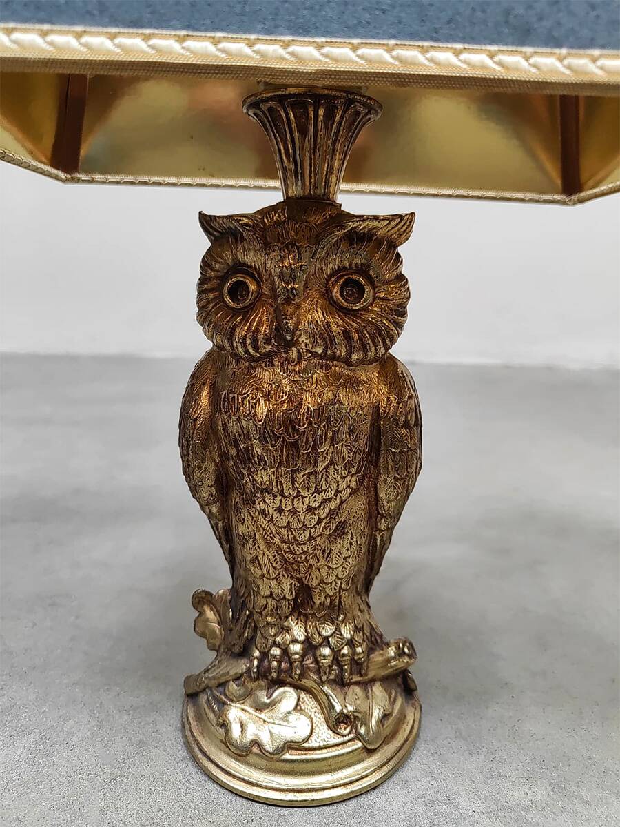 Vintage brass owl lamp Loevsky & Loevsky 1970s
