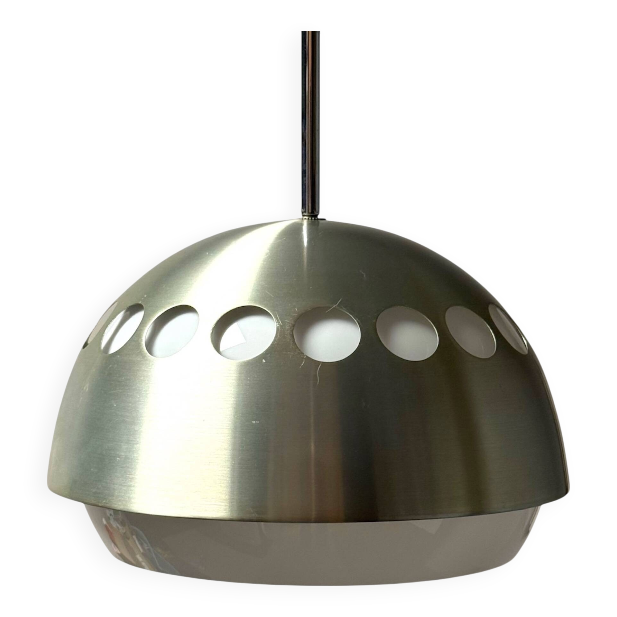 Grande suspension Space Age avec abat-jour en métal et ABS, années 1970
