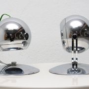 Pair of mid century space-age positioning desk lamps, 1960, Central Europe