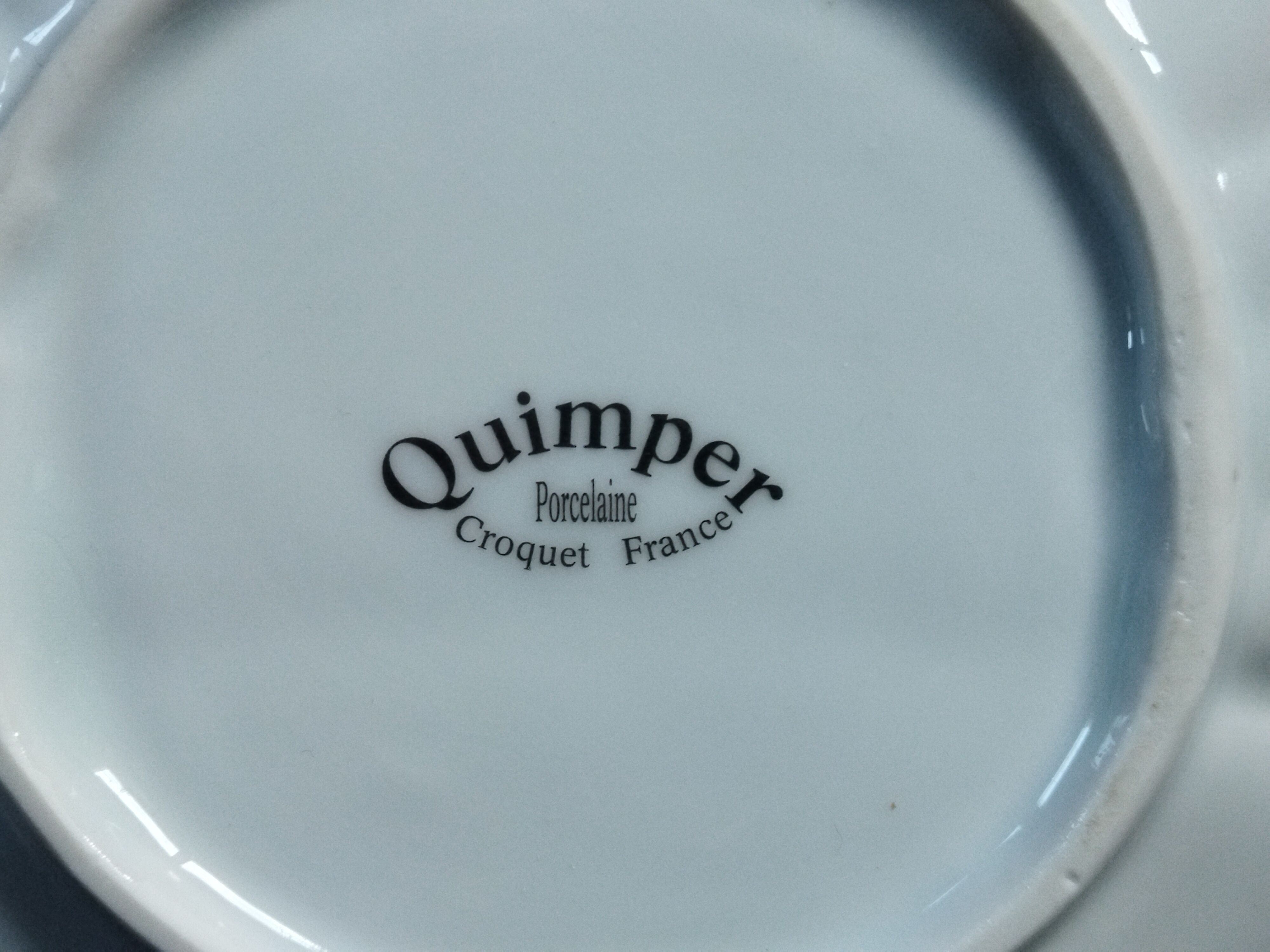 Porcelain molds & fries plate Croquet Quimper