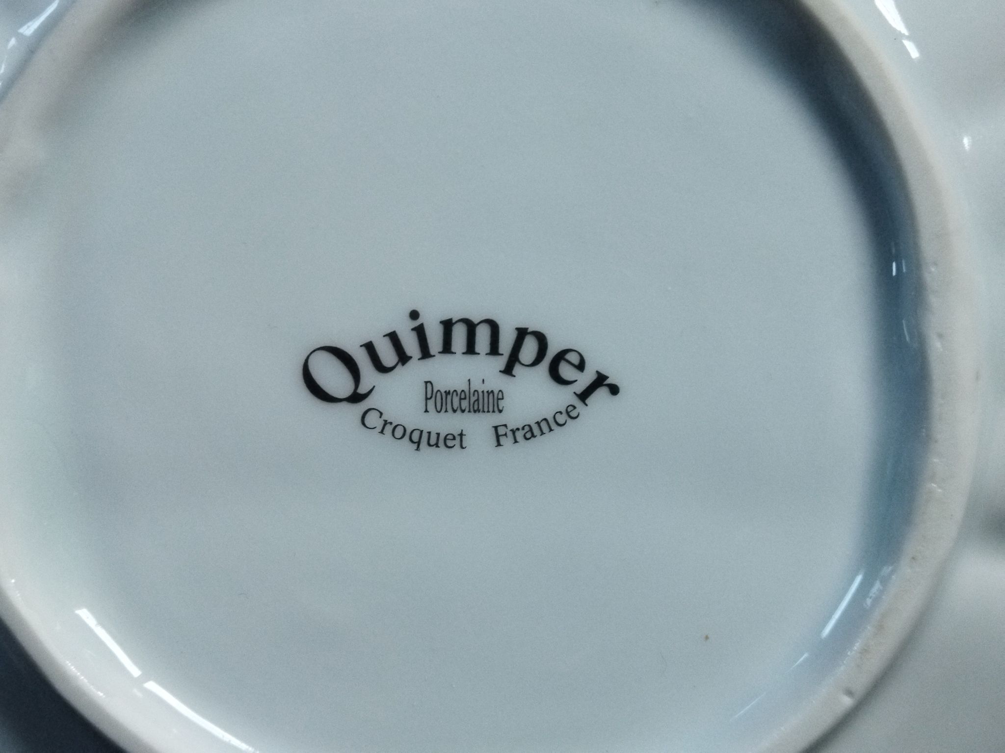 Porcelain molds & fries plate Croquet Quimper