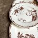 6 HB & Cie brown ironstone dessert plates