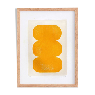 Painting 30x40cm Yellow Twist signed Eawy