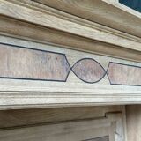 Raw wood fireplace