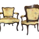 Pair of Louis XV period armchairs