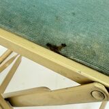Ancien paire de chaises pliantes chaisor - métal & velours - vintage 60's 70's