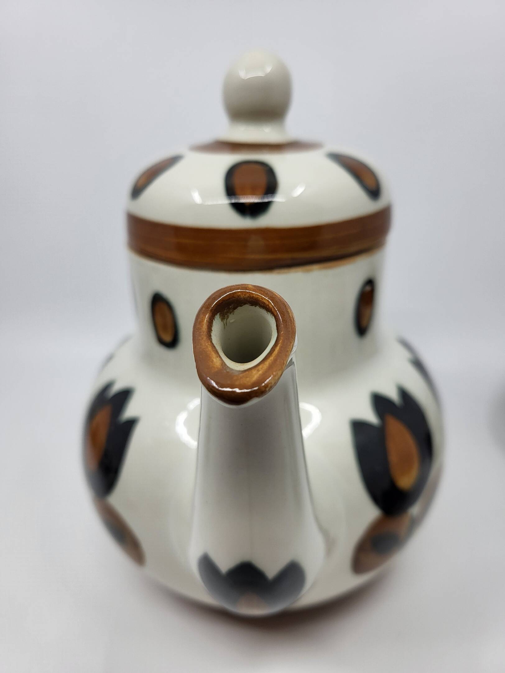Boch la Louvière tea set, Kimono series, earthenware, Belgium 1970