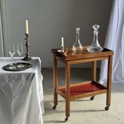 Wooden rolling trolley with removable top H66 75x35