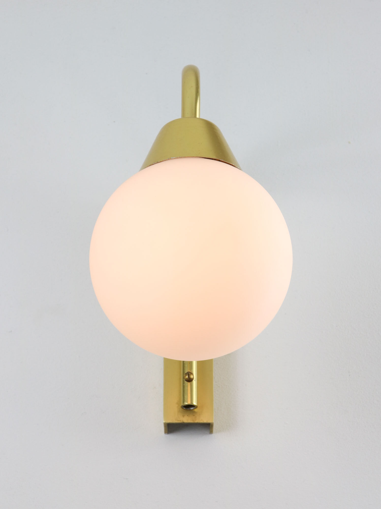 Mid century Italian Golden & Opaline Wall Lamp