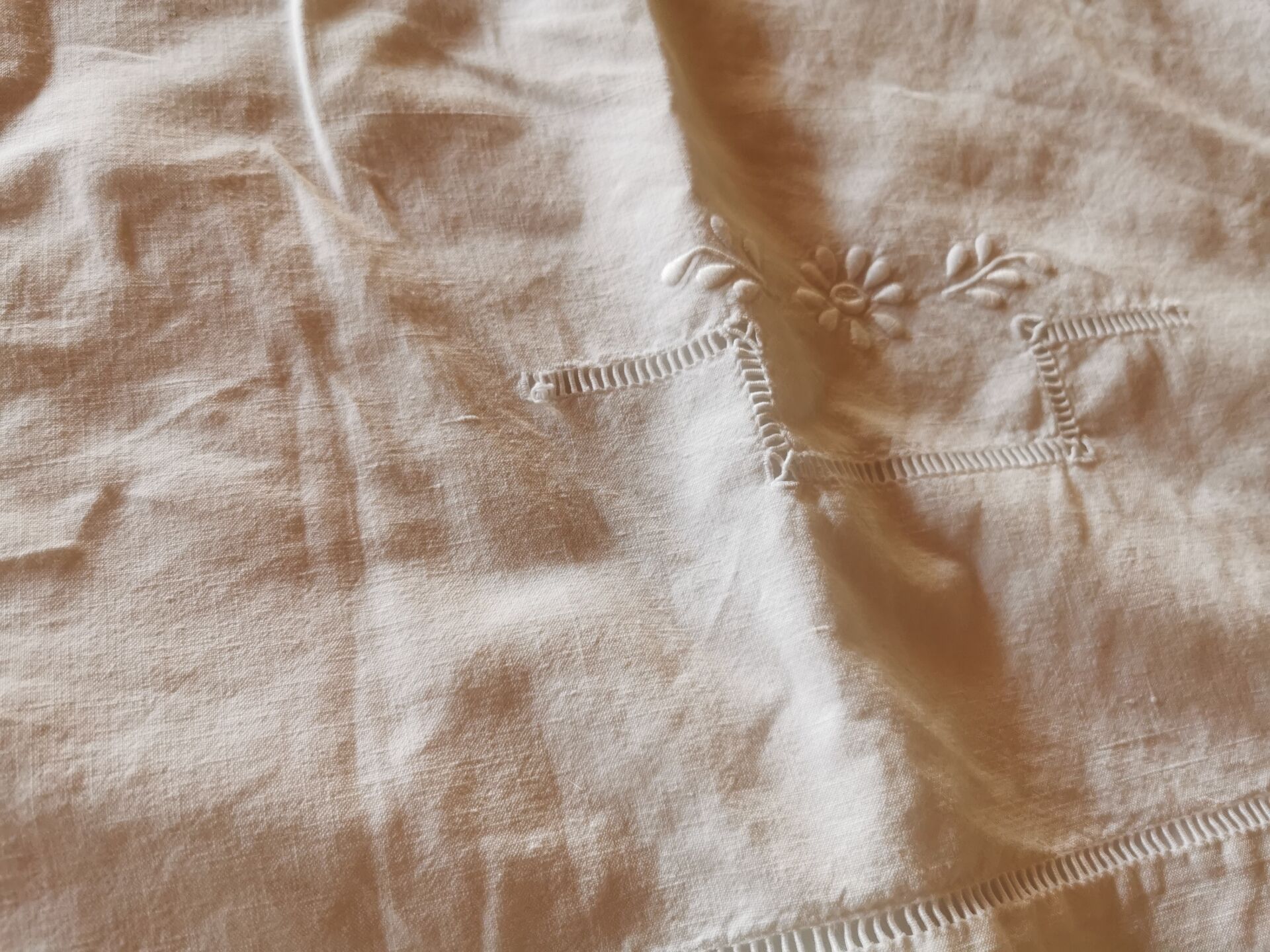 Old monogrammed fabric