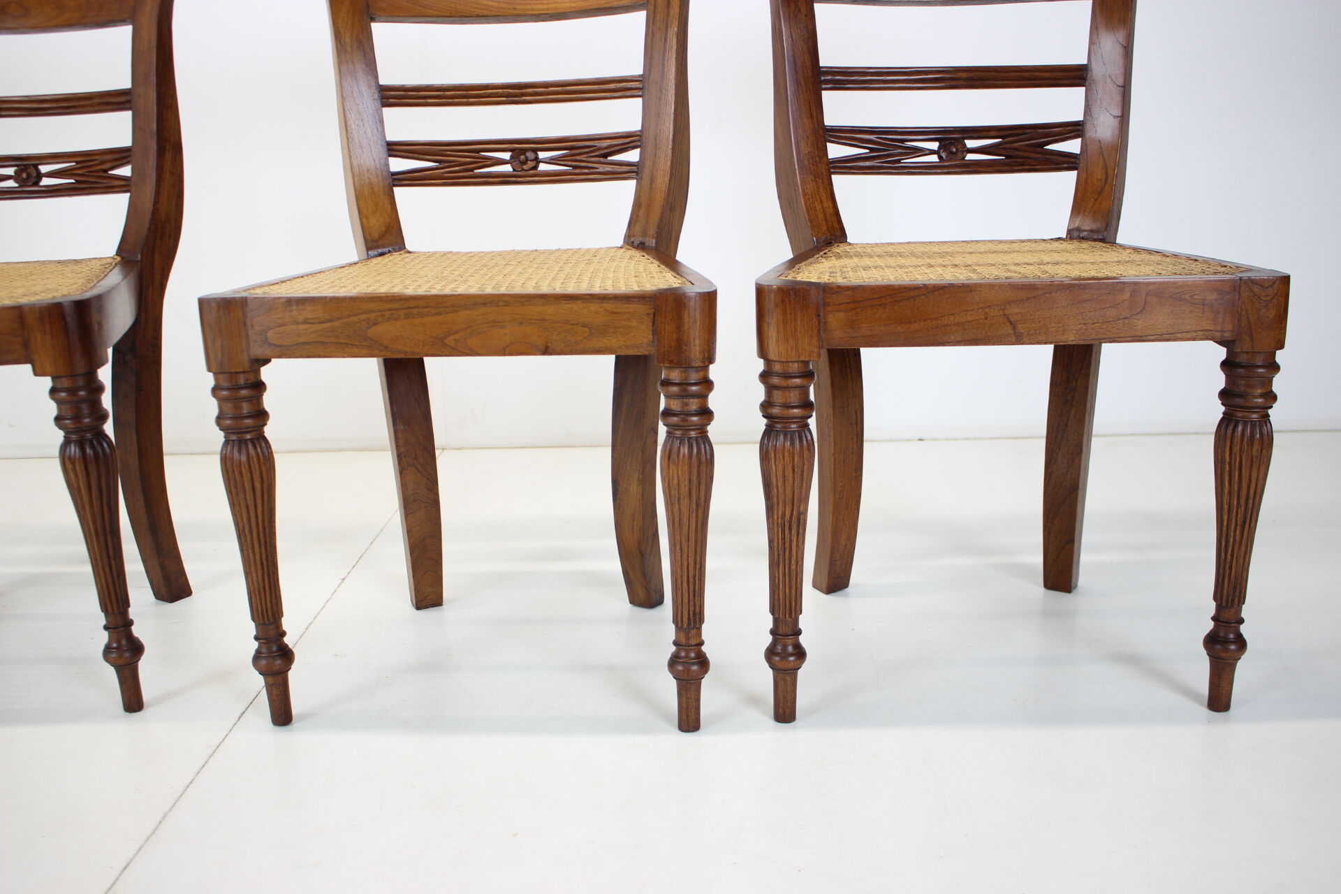 Set of Four Dining Chairs, made of solid Wood, 1950s,Czechoslovakia
