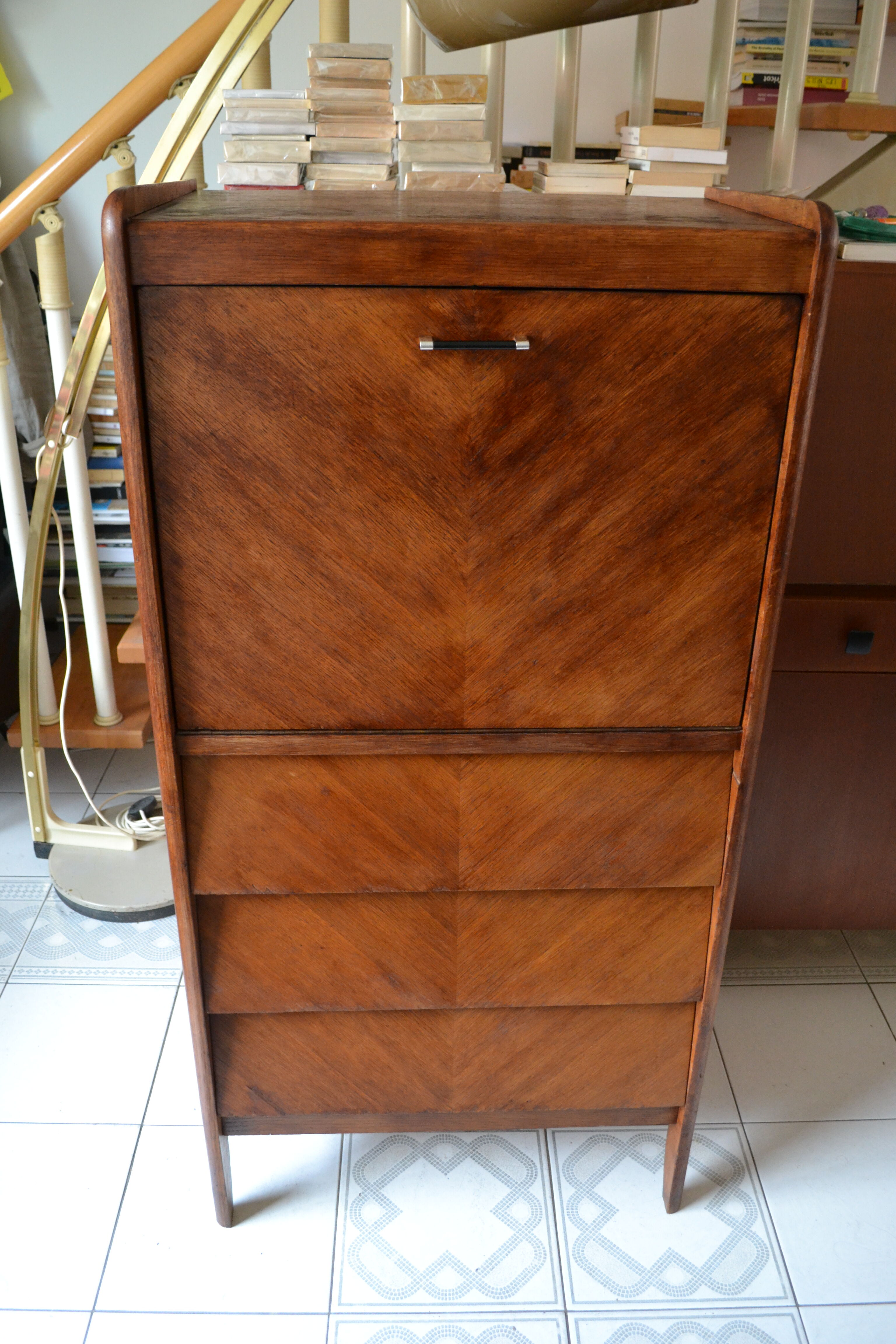 Vintage secretary inclined oak 50s/60s