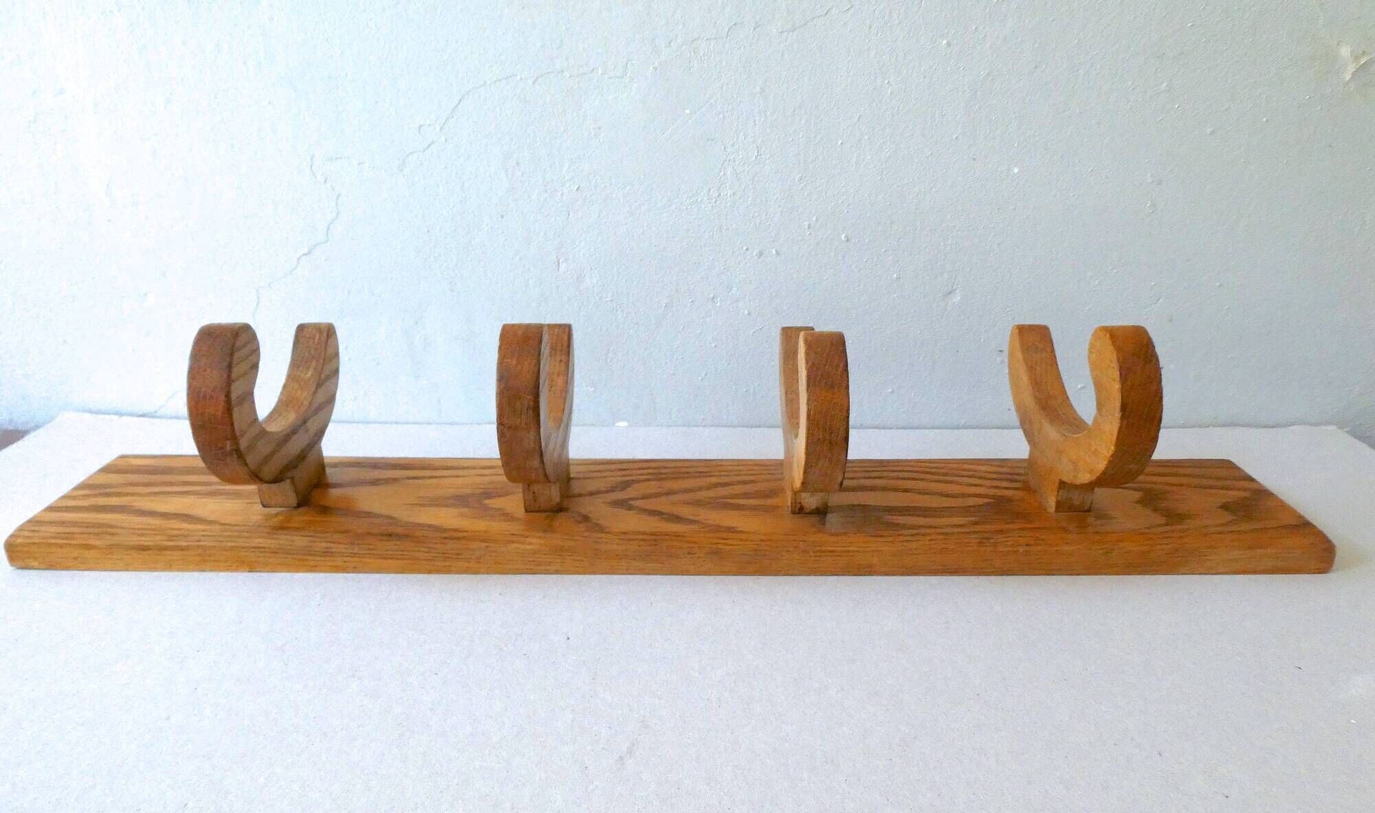 4-piece solid wooden coat rack, 1960s