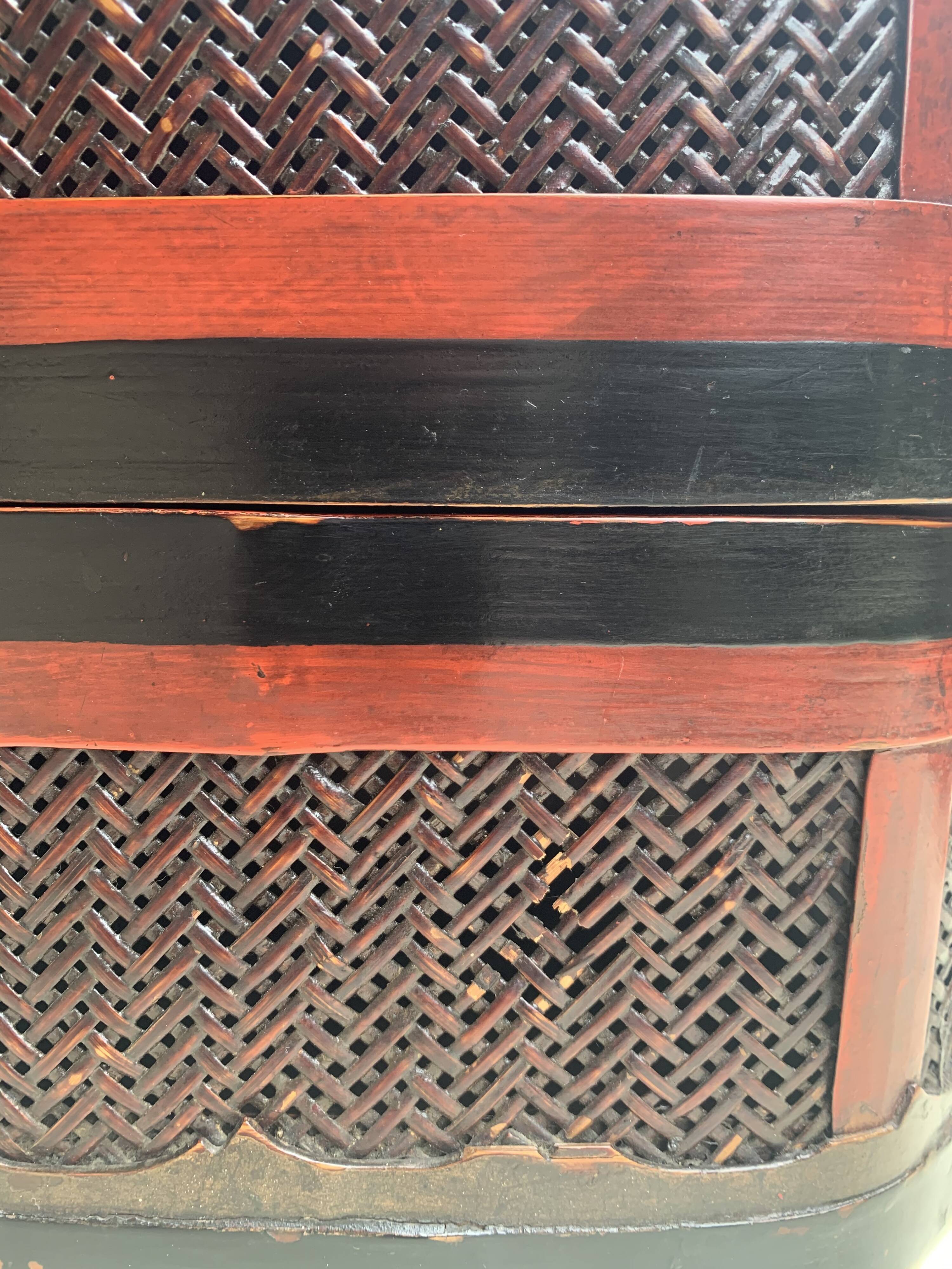 Paire de paniers chinois en bambou